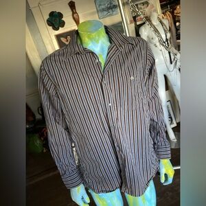 Lacoste brown & blue gray stripes
